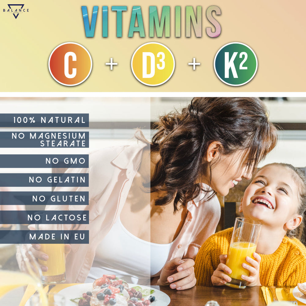 
                  
                    VITAMINA MASTICABLE C+D3+K2™: Complemento Alimenticio para el bienestar de Huesos, Cartílagos, Dientes y Sistema Inmunológico
                  
                