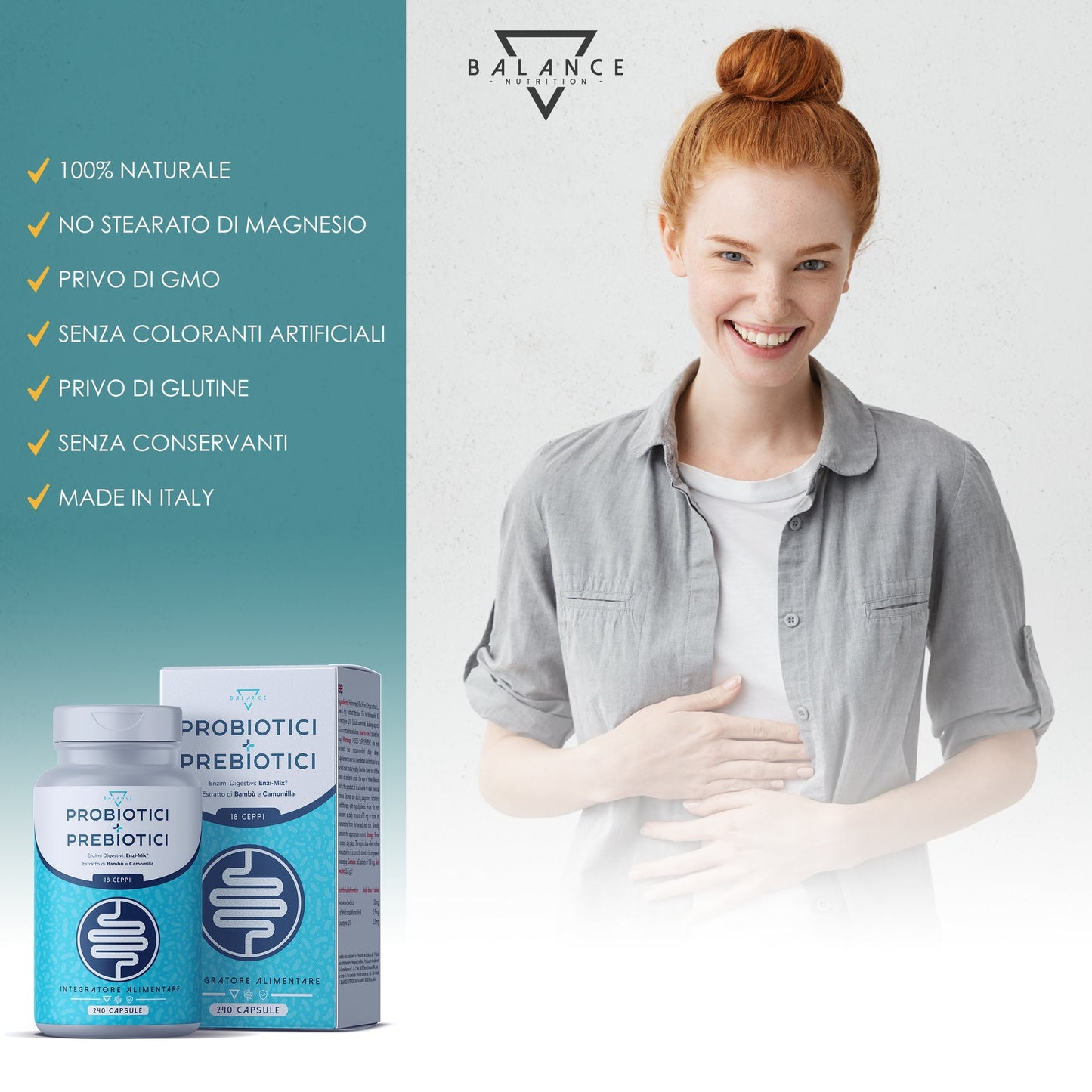 
                  
                    PROBIOTICS AND PREBIOTICS™ - Complemento alimenticio para la salud intestinal
                  
                