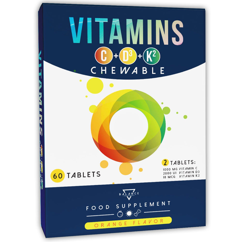 VITAMINA MASTICABLE C+D3+K2™: Complemento Alimenticio para el bienestar de Huesos, Cartílagos, Dientes y Sistema Inmunológico