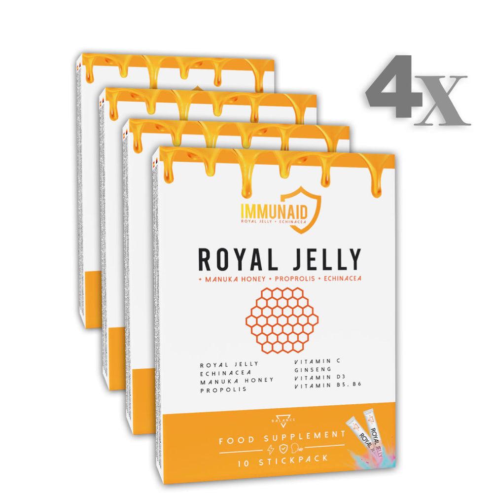 IMMUNAID™ LIQUID ROYAL JELLY™ X4 - Set ahorro: 4 packs - Complemento alimenticio para fortalecer el Sistema Inmunológico